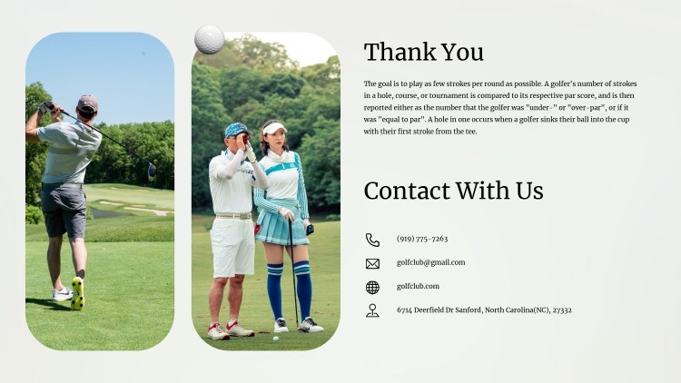 Vêtements de golf Google Slides mac