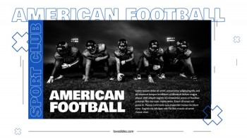 White & Blue Simple American Football - American Football